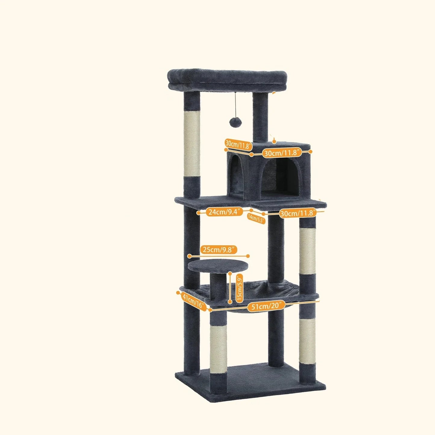 Arbre à Chat - GroomerCatTower™ - Bleu Marine