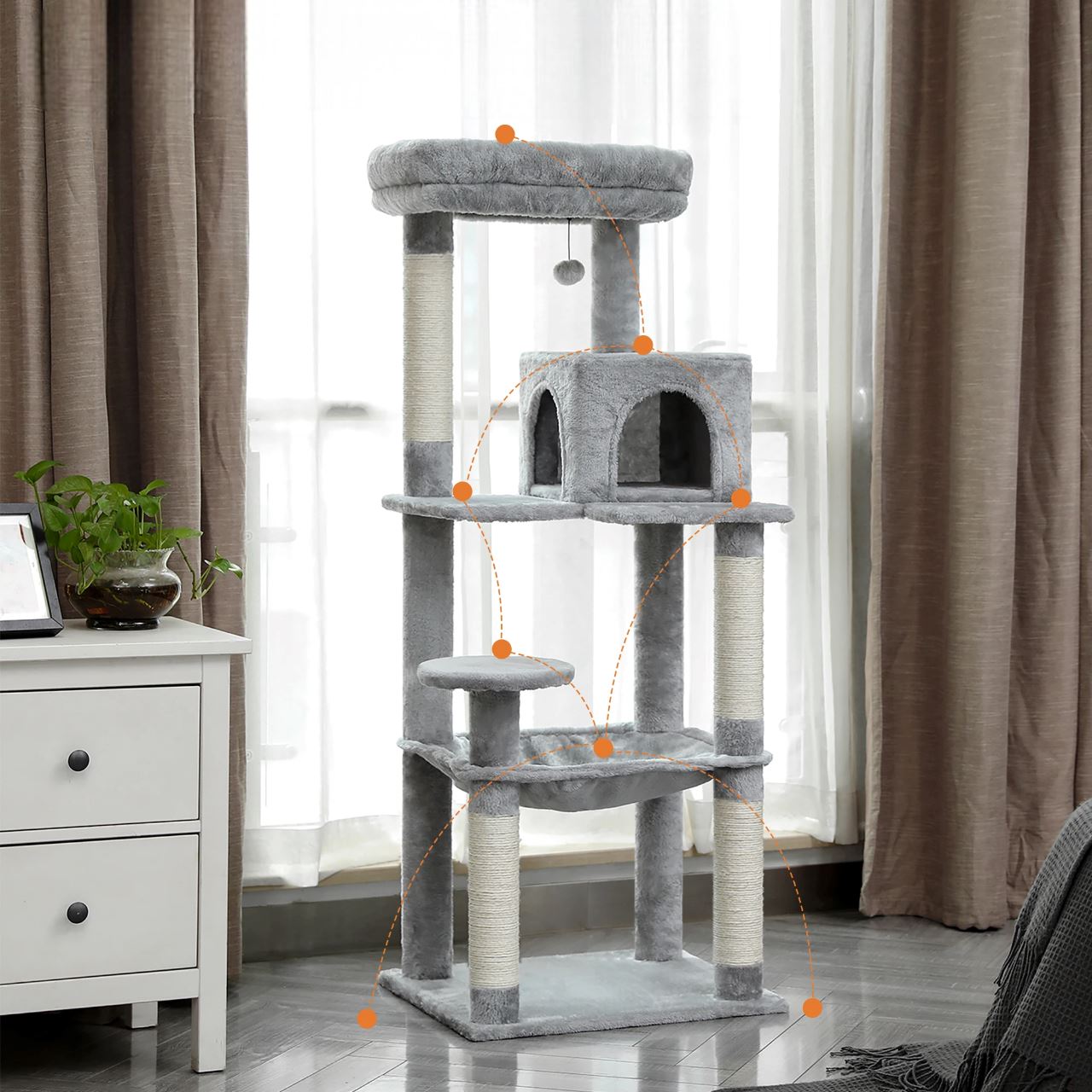 Arbre à Chat - CatComfort™ - Gris