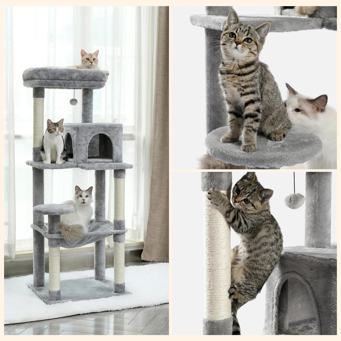 Arbre à Chat - CatComfort™ - Gris